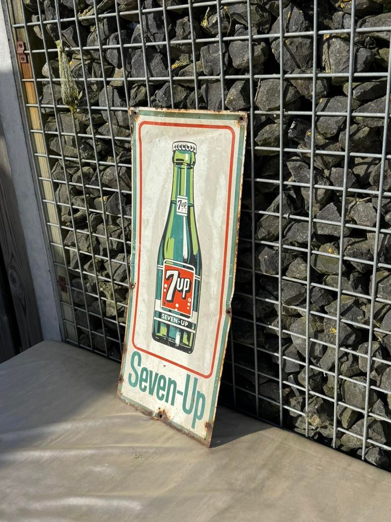 Oud 7up reclamebord Seven-Up, Ophalen of Verzenden, Gebruikt, Reclamebord