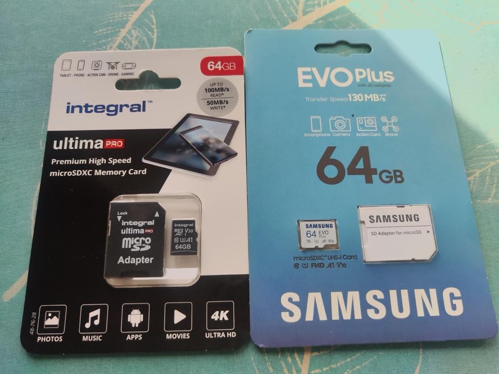 Samsung 64 GB et integral ultimat pro 64 GB, Audio, Tv en Foto, Foto | Geheugenkaarten, Ophalen, Nieuw, Samsung, 64 GB