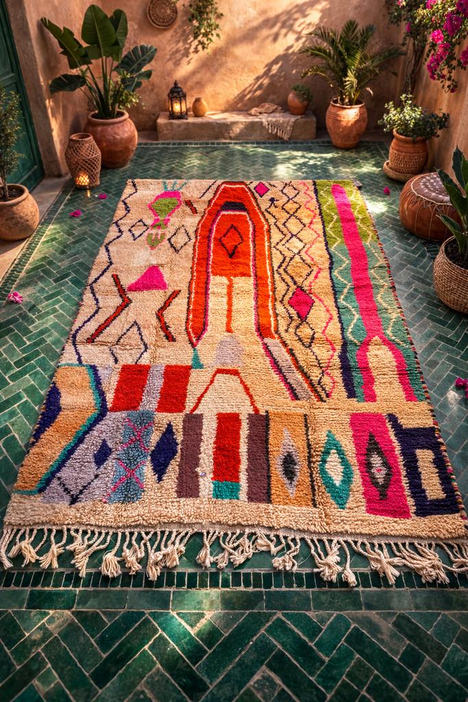 Warme Handgemaakte Berber Tapijten – 100% Natuurlijke Wol, Huis en Inrichting, Crème, Ophalen of Verzenden, 200 cm of meer, Modern berber boho