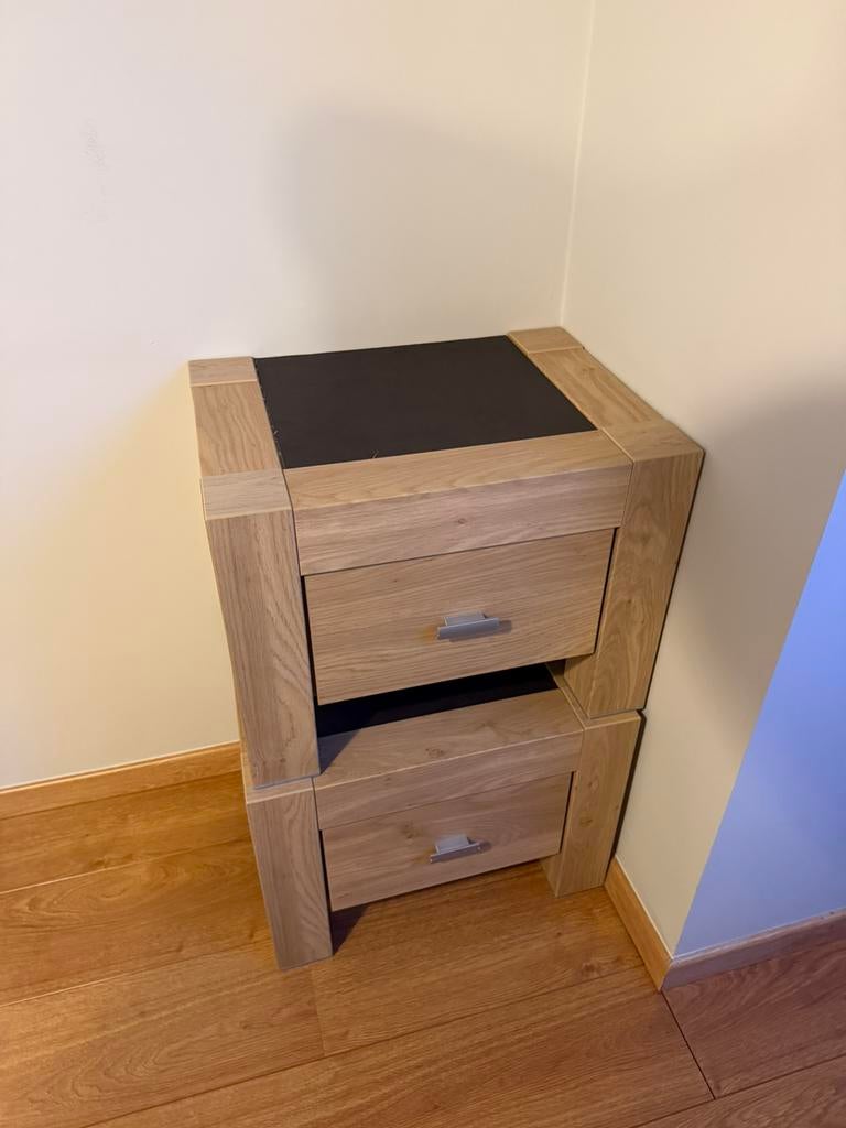 Bed +nachtkastjes, Enlèvement, Utilisé, Bois, 65 cm ou plus