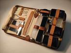 Vintage leren toilettas uit 1950, Handtassen en Accessoires, Ophalen, Heer