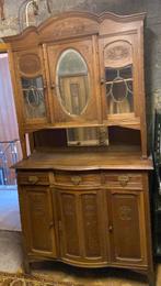 Antieke buffetkast met 2 spiegels en glas-in-lood raampjes, Enlèvement