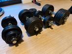 63 kg gietijzeren dumbbell set + 4 halterstangen – gewichten, Sports & Fitness, Équipement de fitness, Enlèvement, Comme neuf