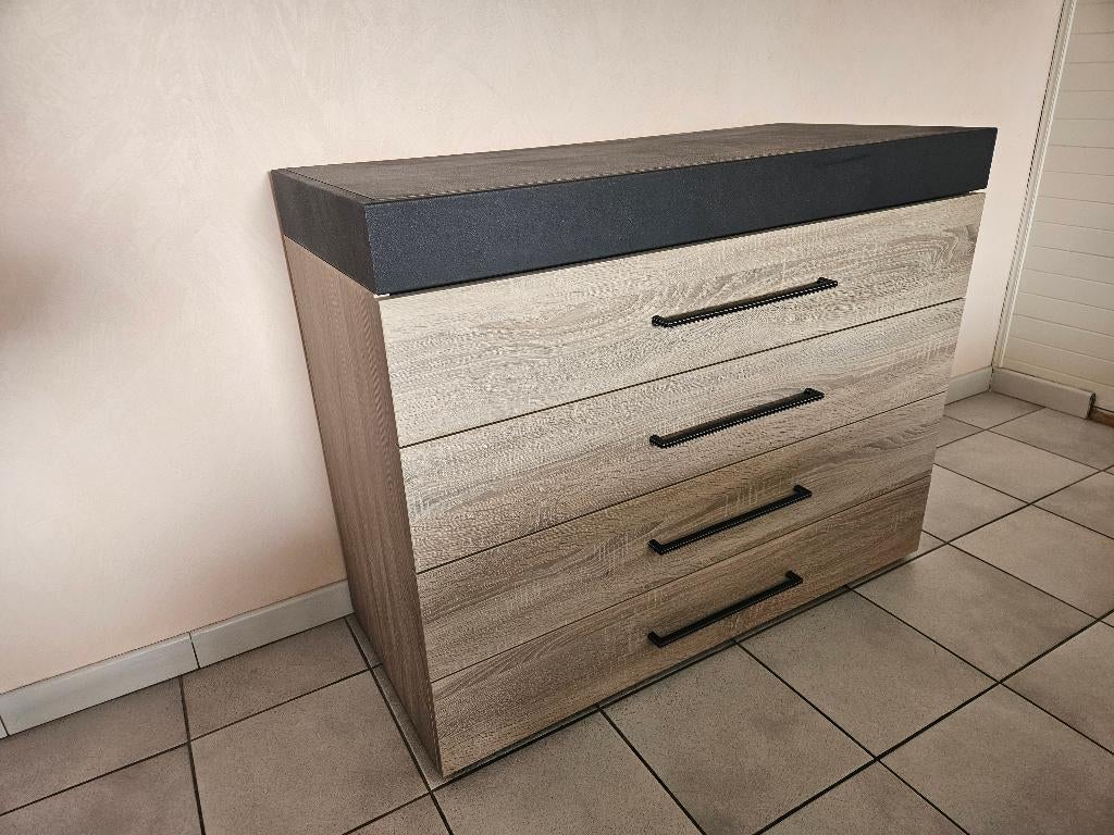 chambre à coucher, armoire, 2 tables de chevet, commode, Maison & Meubles, Armoires | Commodes, 200 cm ou plus, 5 tiroirs ou plus