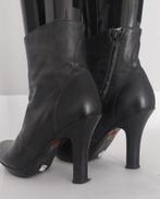 786C* FREELANCE sexy zwarte leren laarzen (38,5), Freelance, Verzenden, Zwart, Lage of Enkellaarzen