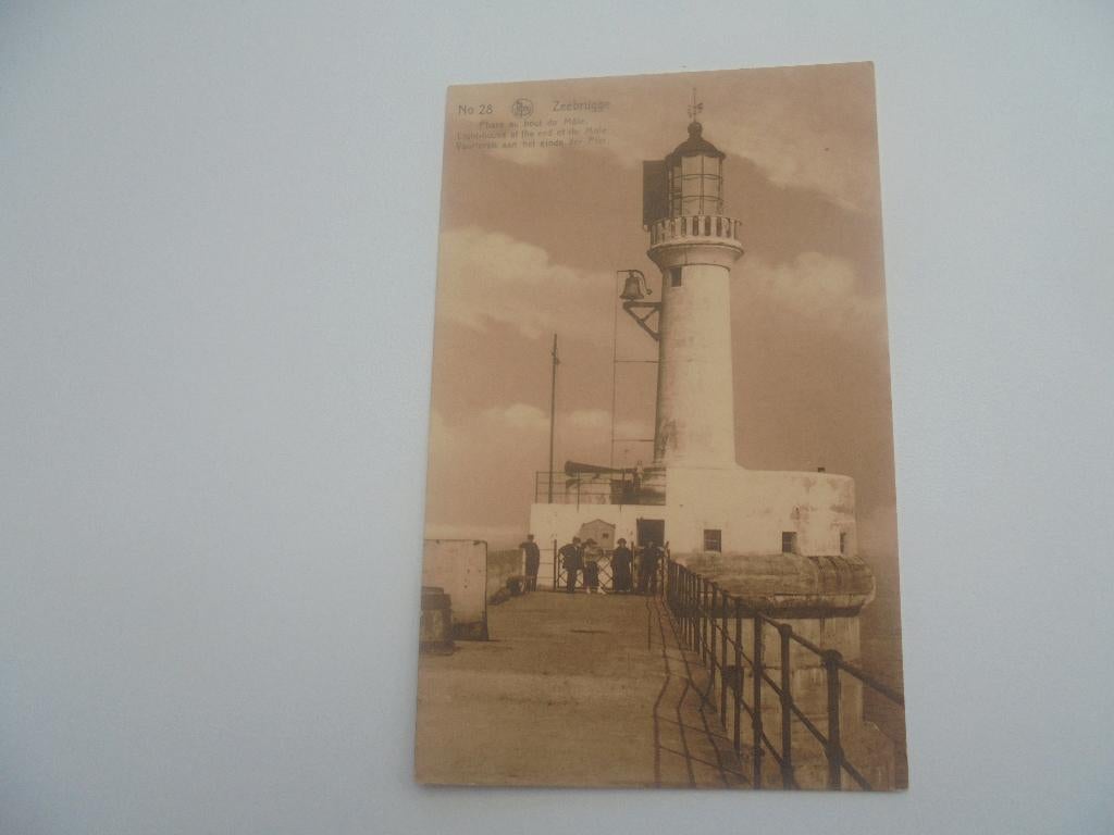 zeebrugge- de vuurtoren, Verzamelen, Postkaarten | België, Verzenden, 1920 tot 1940, Ongelopen, West-Vlaanderen