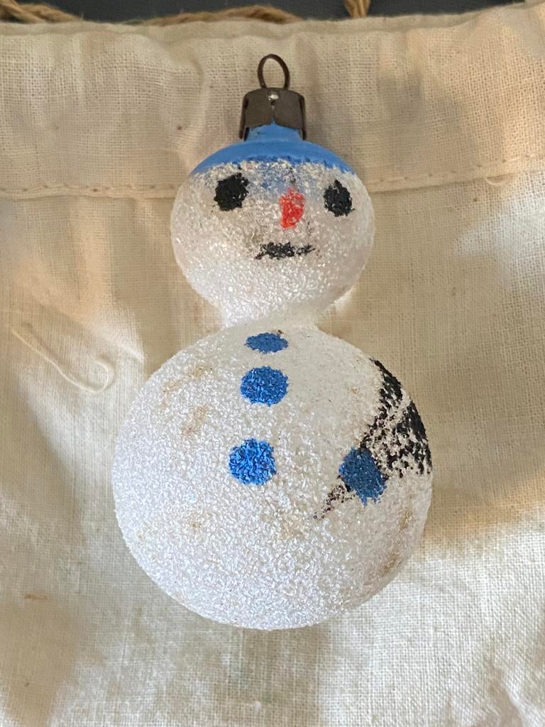 Oude kerstbal, sneeuwpop, Diversen, Kerst, Ophalen of Verzenden, Zo goed als nieuw