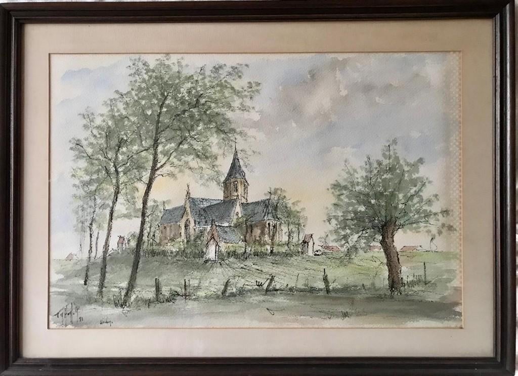 Schitterende originele aquarel — Georges TAHON (1929-2003), Antiek en Kunst, Ophalen