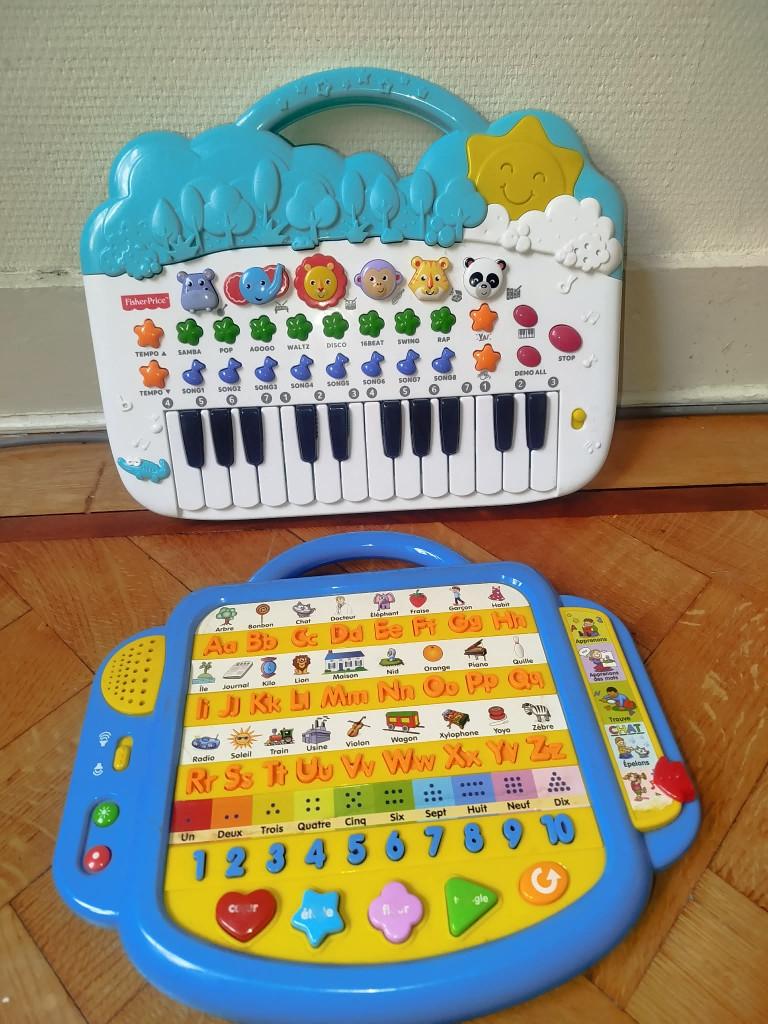 Piano animal Fisher Price + un autre jouet éducatifs, Ophalen, Gebruikt, Taal en Lezen, Met geluid