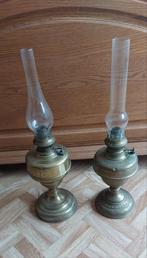 2 vintage olielampen in geelkoper, Ophalen