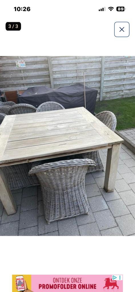 sterke kwaliteit volle tafel de stoelen kun je apart kopen, Enlèvement, Comme neuf, Carré, Bois