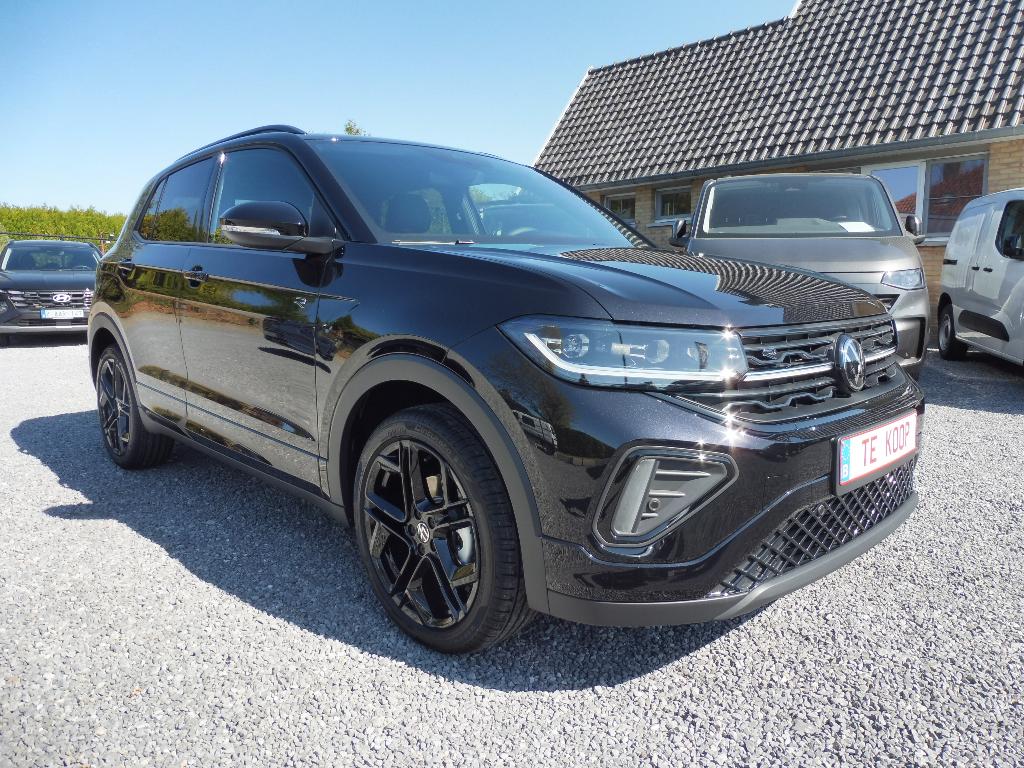 Volkswagen T-Cross 1.0 TSI 115 DSG R-Line/facelift/nieuw, T-Cross, Lichtsensor, Leder en Stof, Zwart