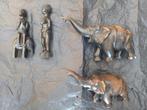 Set van 4 houten sculpturen uit Belgisch Congo, Ophalen of Verzenden