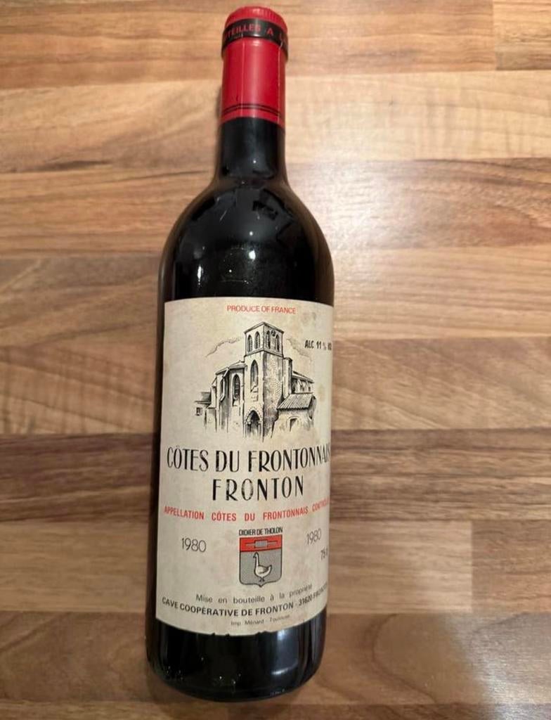 Cotes du Frontonnais Fronton rode wijn uit 1980, Verzamelen, Ophalen, Frankrijk, Nieuw, Rode wijn