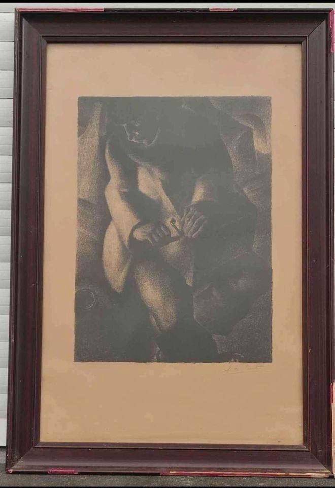 lithographie signe anto carte, Antiquités & Art, Art | Lithographies & Sérigraphies, Enlèvement ou Envoi