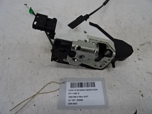 SERRURE DE PORTE AVANT DROITE Citroën C3 Picasso (SH), Utilisé, Droite, Citroën