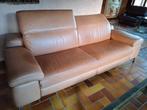 Lederen 3 persoons zetel, Huis en Inrichting, Ophalen, 250 tot 300 cm, Gebruikt, Driepersoons