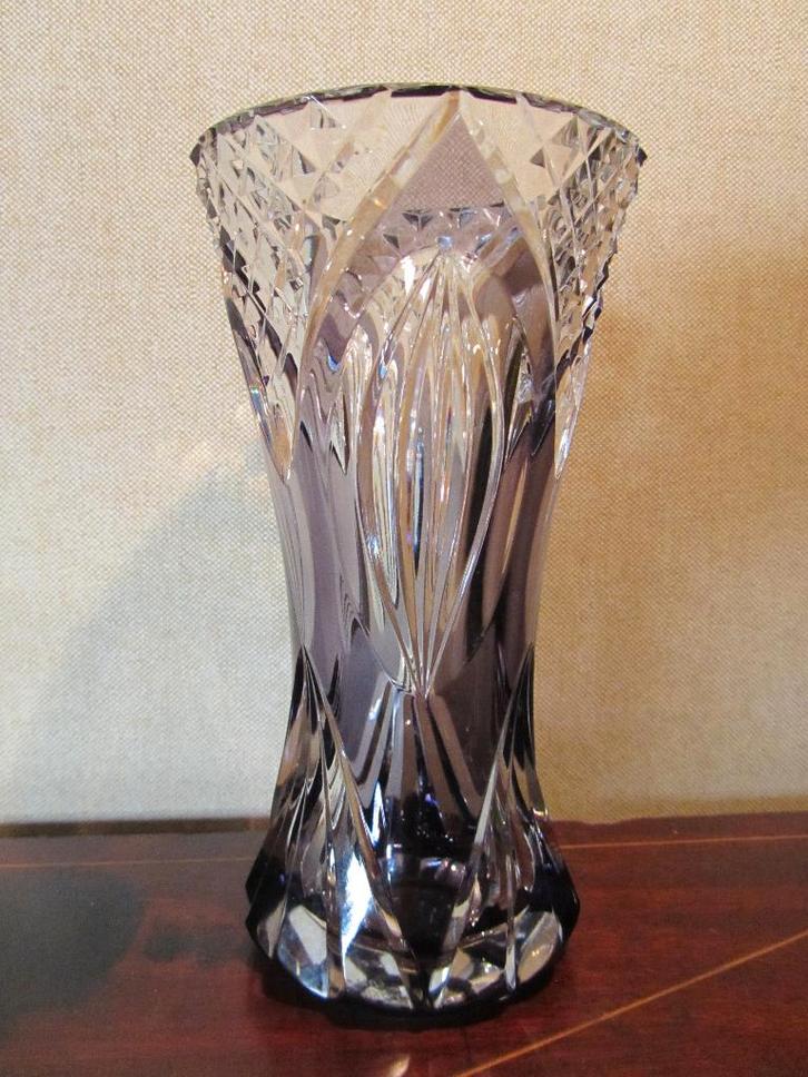 Val-Saint-Lambert: mooie kristallen paarse vaas!, Antiek en Kunst, Antiek | Glaswerk en Kristal, Ophalen of Verzenden