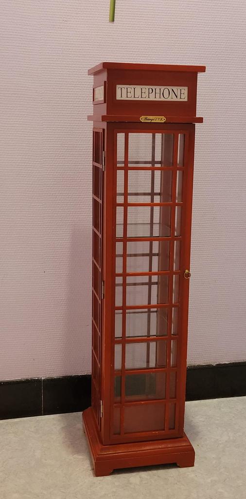 Cabine téléphonique décorative avec 2 étagères, Maison & Meubles, Enlèvement, Comme neuf