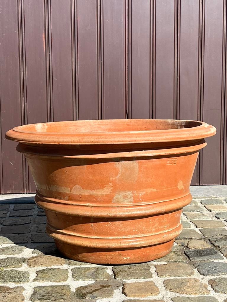 Terra cotta bloempot h50 diam 70, Ophalen, Steen, Gebruikt, Rond