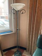 Ijzeren staanlamp met schaal van melkglas, Ophalen, Zo goed als nieuw