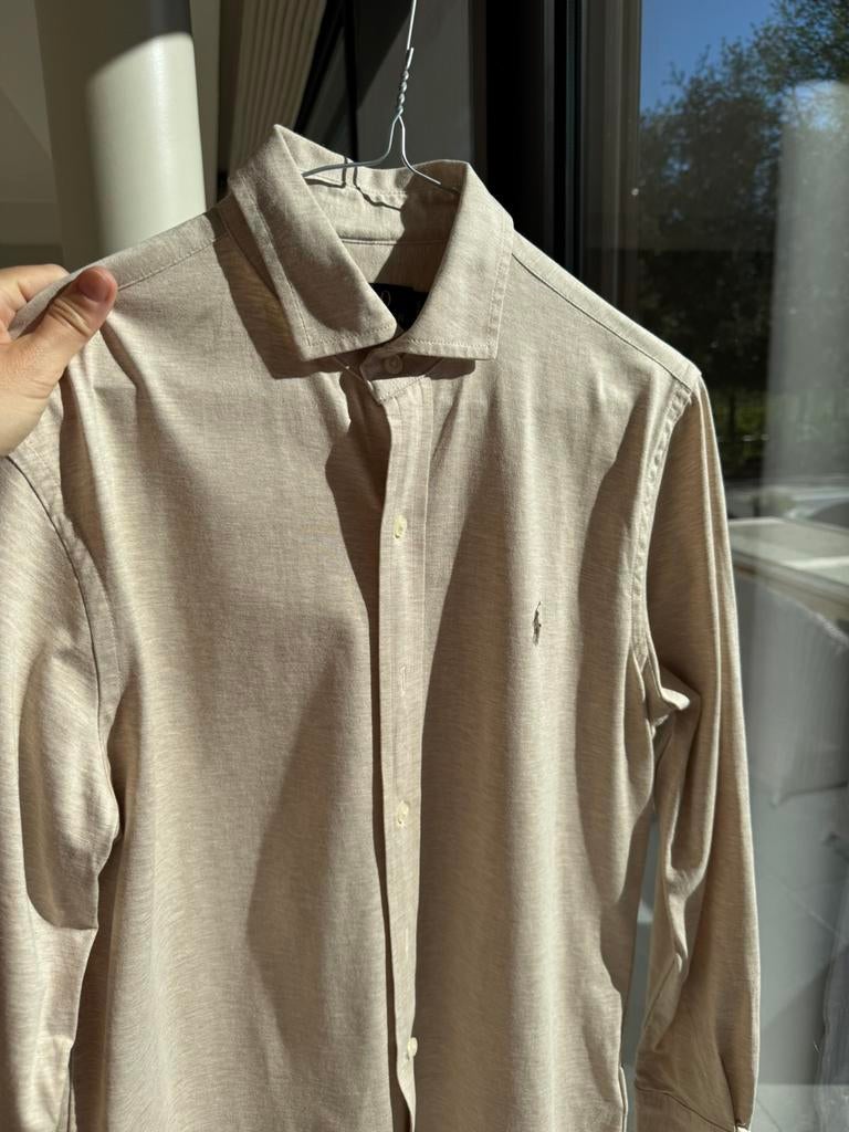 Hemd lm polo ralph lauren beige S, Kleding | Heren, Overhemden, Verzenden, Zo goed als nieuw, Beige