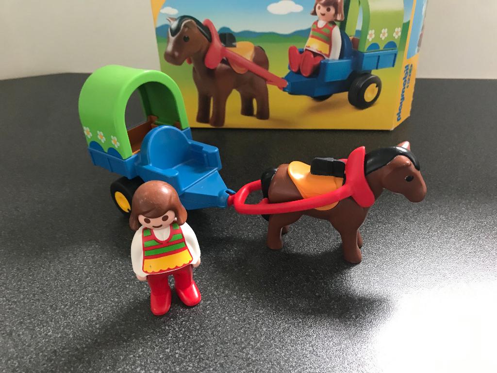 Playmobil 6779 kar + pony + 2 karakters, Ophalen of Verzenden, Gebruikt, Complete set