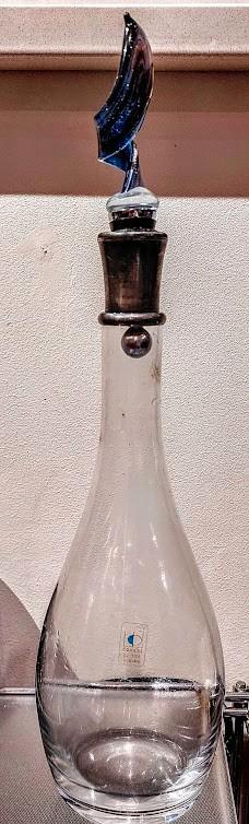 wijnkaraf mondgeblazen kristal - glasblazerij Boussu, Antiek en Kunst, Antiek | Glaswerk en Kristal, Ophalen of Verzenden