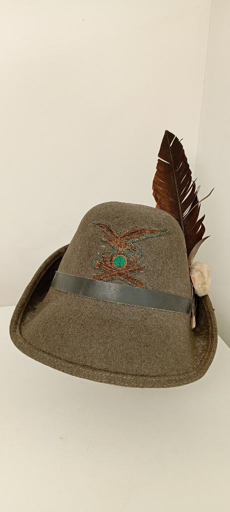 Chapeau d'officier italien Alpini à plume d'aigle, Collections, Enlèvement, Autres