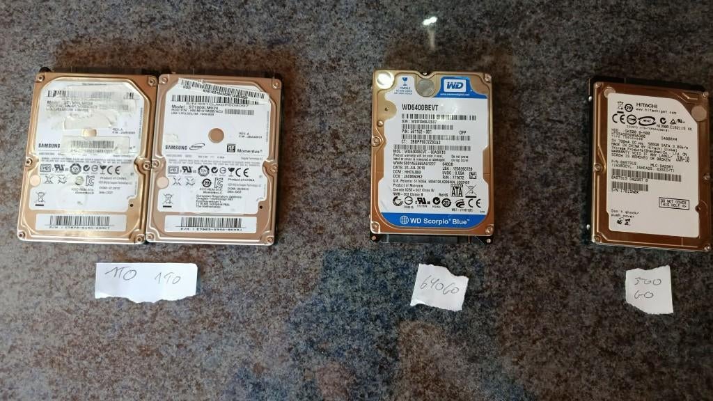 lot 5 disque dur hdd 2x1to 1x640 2x500go, Interne, Comme neuf, Enlèvement, SATA