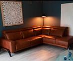 Mooie L zetel in leder (cognac kleur), Huis en Inrichting, Ophalen