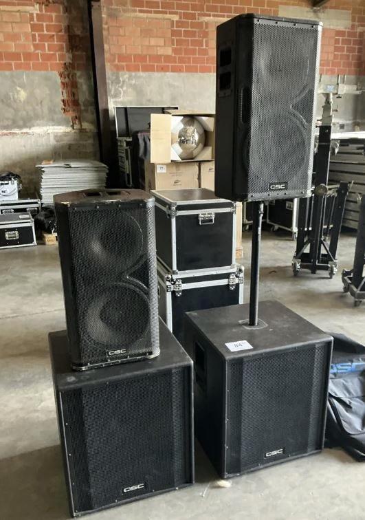 Te huur QSC Luidspreker set, TV, Hi-fi & Vidéo, Enceintes, Utilisé, Ensemble surround complet, Enlèvement