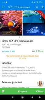 6 vouchers voor Sea Life Scheveningen, Hobby & Loisirs créatifs, Hobby & Loisirs Autre, Vouchers, Enlèvement ou Envoi, Neuf