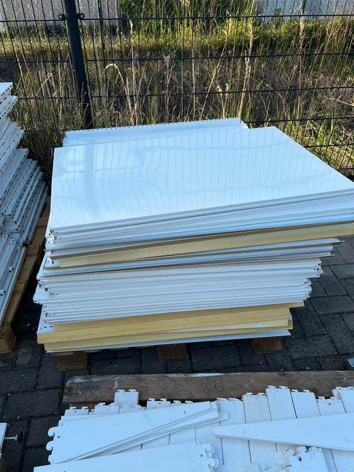 “Industriële magazijnrekken 27m – 2m hoog – in goede staat”, Doe-het-zelf en Bouw, Platen en Panelen, Zo goed als nieuw, Hout