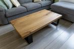 Salontafel in oude eikenhouten balken, zwarte of witte poten, Ophalen of Verzenden, Nieuw, Eikenhout