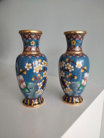 koppel Oosterse cloisonne vaasjes China