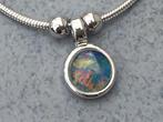 Elegante Opaal ketting van Sterling zilver met unieke triple, Met edelsteen, Nieuw, Ophalen of Verzenden, Zilver