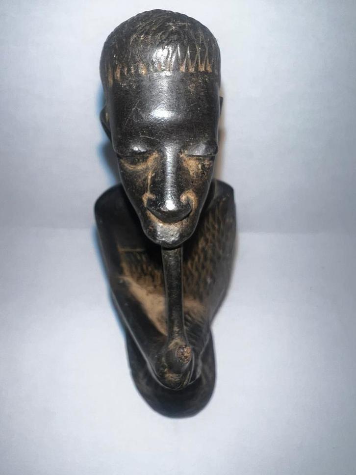 Statue africaine en bois — Musicien ( flûte) — 11,5 cm, Maison & Meubles, Accessoires pour la Maison | Statues de Bouddha, Comme neuf