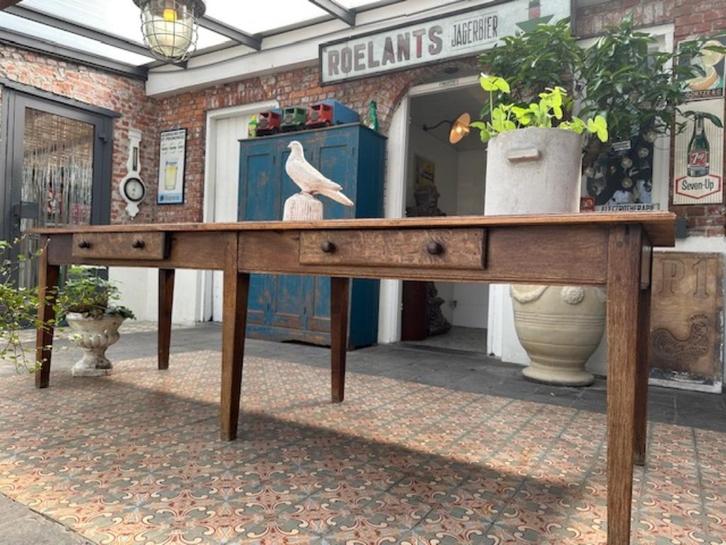 antieke lange tafel eikenhout oude 6 poot tafel klooster, Antiek en Kunst, Antiek | Meubels | Tafels, Ophalen