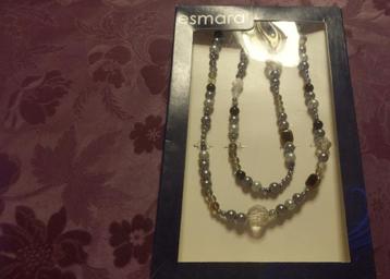 (25)- 1 collier fantaisie de perles grises -neuf- esmara - beschikbaar voor biedingen