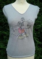 leuk topje fijn tricot zilver grijs print soort Mickey Mouse, Vêtements | Femmes, Tops, Gris, Enlèvement ou Envoi, Taille 36 (S)