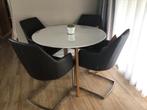 Complete eethoek, tafel 105cm incl. 4 stoelen, Ophalen, Zo goed als nieuw, 100 tot 150 cm