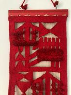 Vintage wandtapijt rood wol, Antiek en Kunst, Ophalen of Verzenden