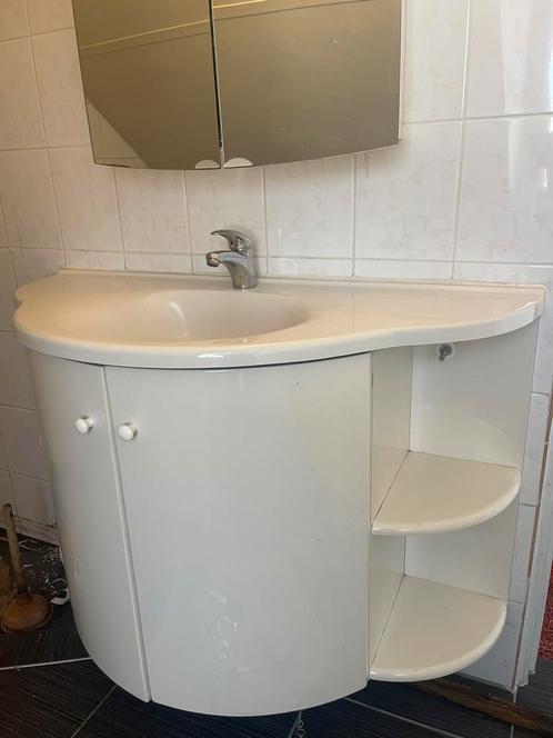 badkamer wasbak met kast en toebehoren (kwaliteit), Huis en Inrichting, Badkamer | Badkamermeubels, Gebruikt, Wastafelkast, Minder dan 100 cm