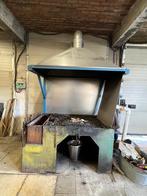 Afzuigkap in RVS met afvoerpijp en buitenmotor., Doe-het-zelf en Bouw, Gereedschap | Overige machines, Ophalen, Gebruikt