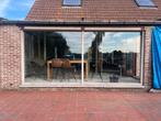 Houten Meranti raam L 430cm H 195cm dubbel glas, Tuin en Terras, Overkappingen, Ophalen, Zo goed als nieuw