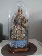 Een Antiek wassen Madonna met kind onder stolp, Ophalen of Verzenden, Zo goed als nieuw