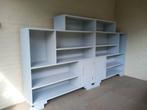 2 vintage boekenkasten van de jaren 50-60 massief eik, Huis en Inrichting, Kasten | Boekenkasten, Ophalen, Met deur(en), 100 tot 150 cm