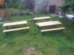 Houten tafel en banken, Tuin en Terras, Ophalen, Nieuw, Rechthoekig, Hout