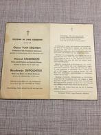 Oorlogsslachtoffers gevallen bombardement VEURNE 1944 WOII, Verzamelen, Bidprentjes en Rouwkaarten, Verzenden, Bidprentje